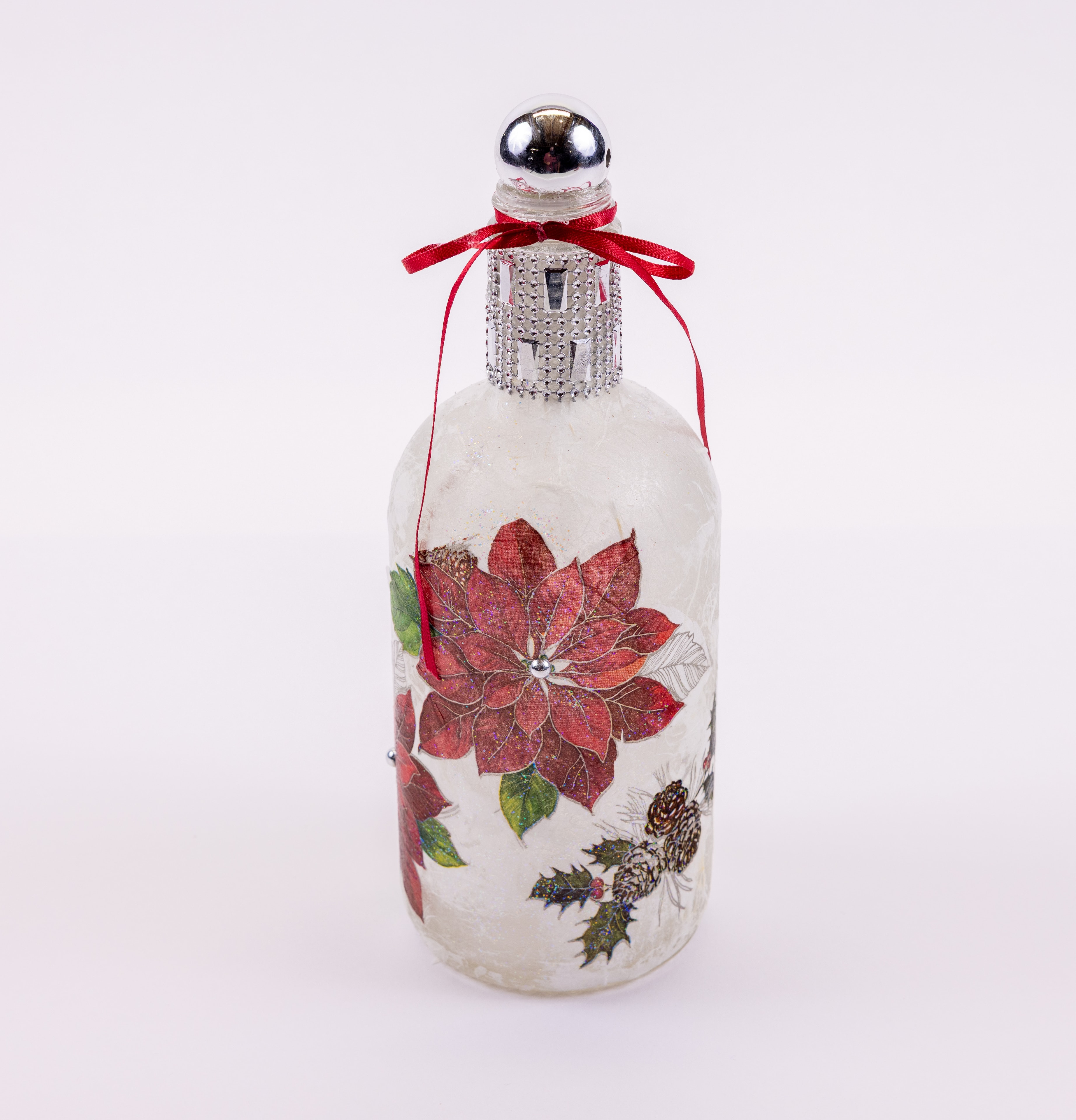 Winter Poinsettia Bottle